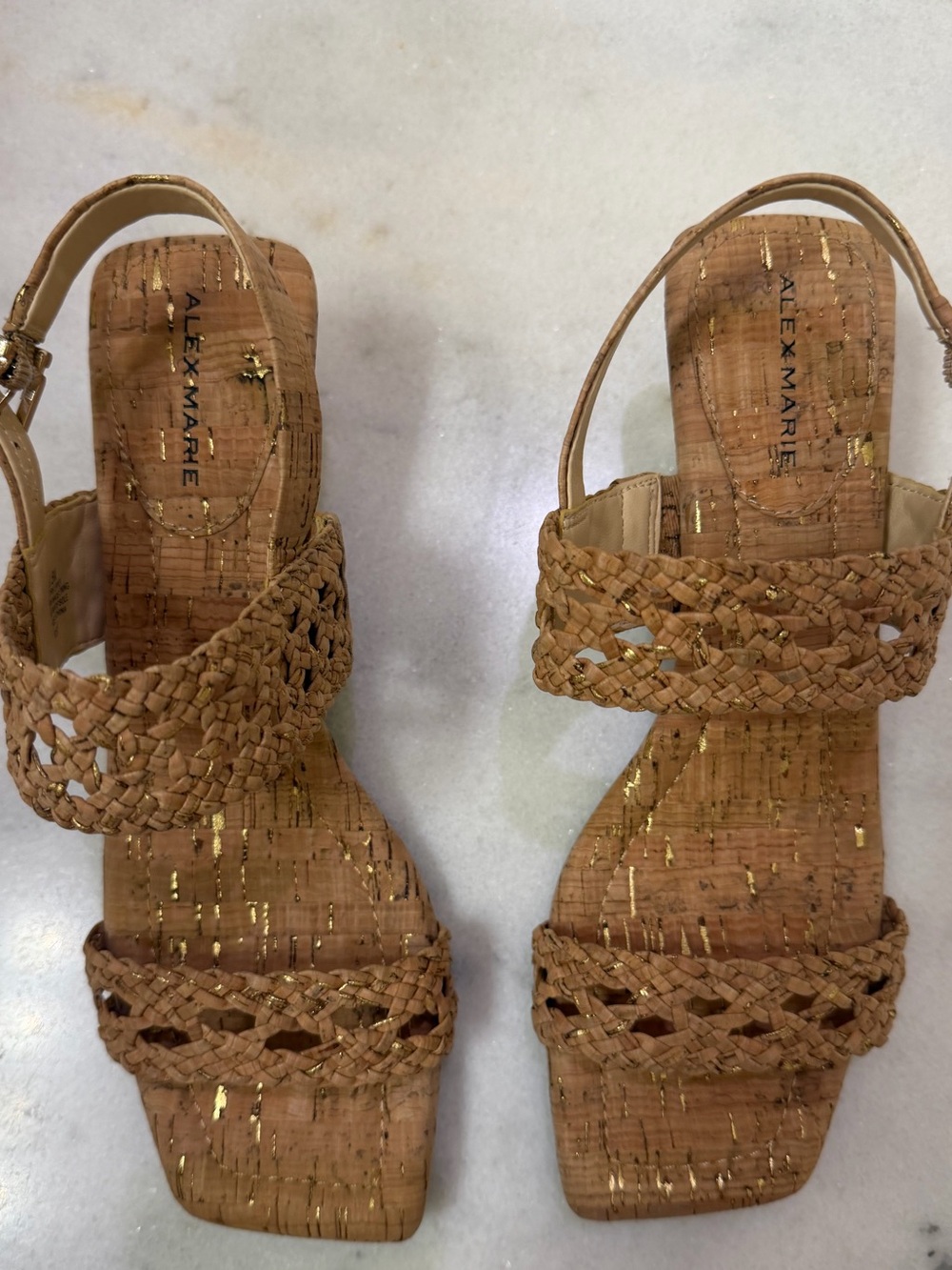 Alex Marie Barbra Woven Cork Double Band Sandals Dillards - Picture 6 of 6